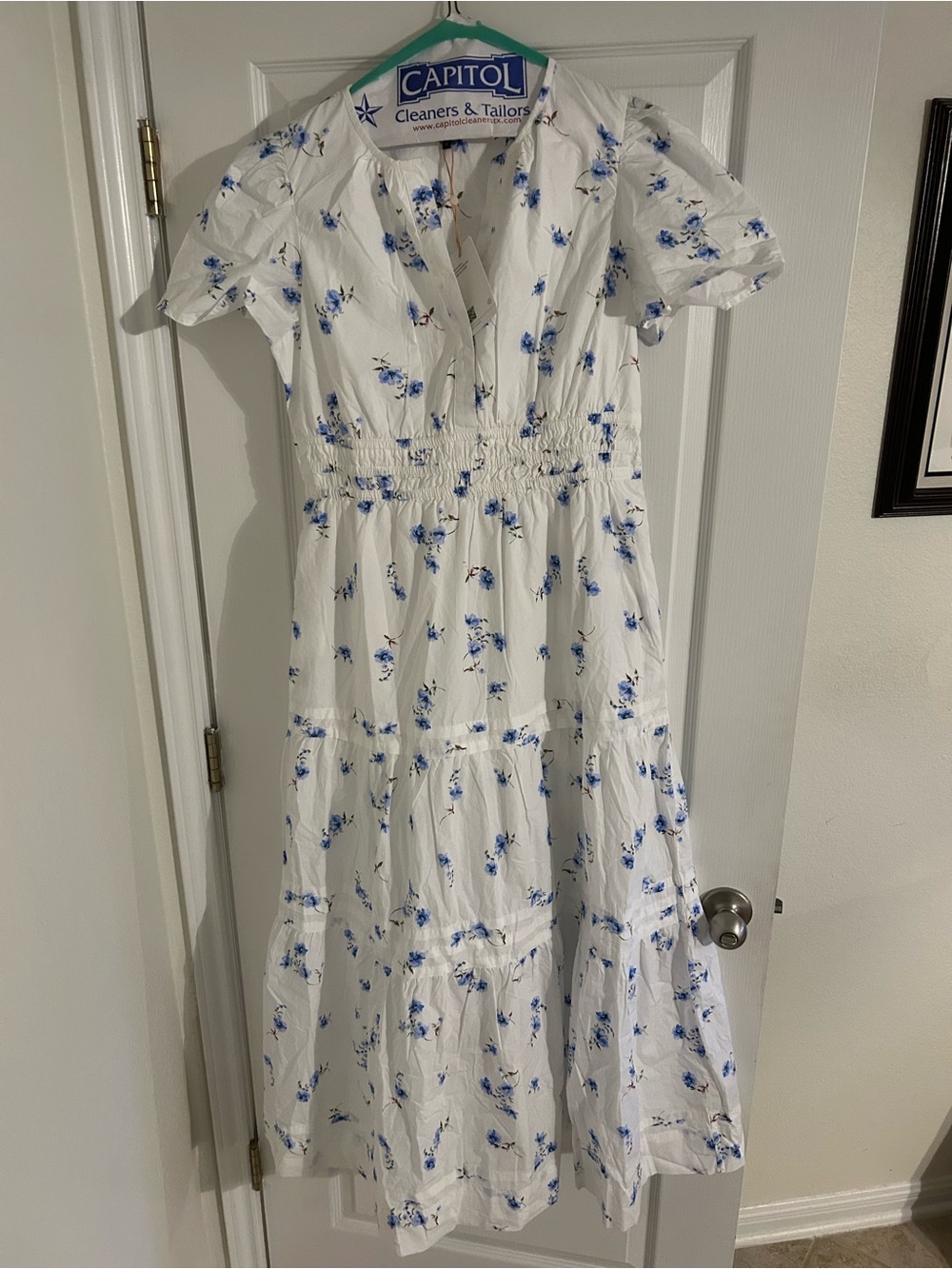 QUINCE NWT organic cotton poplin tiered maxi dress